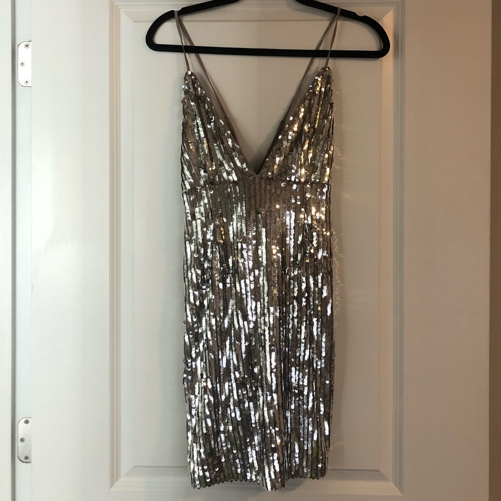 Silver sequins dress